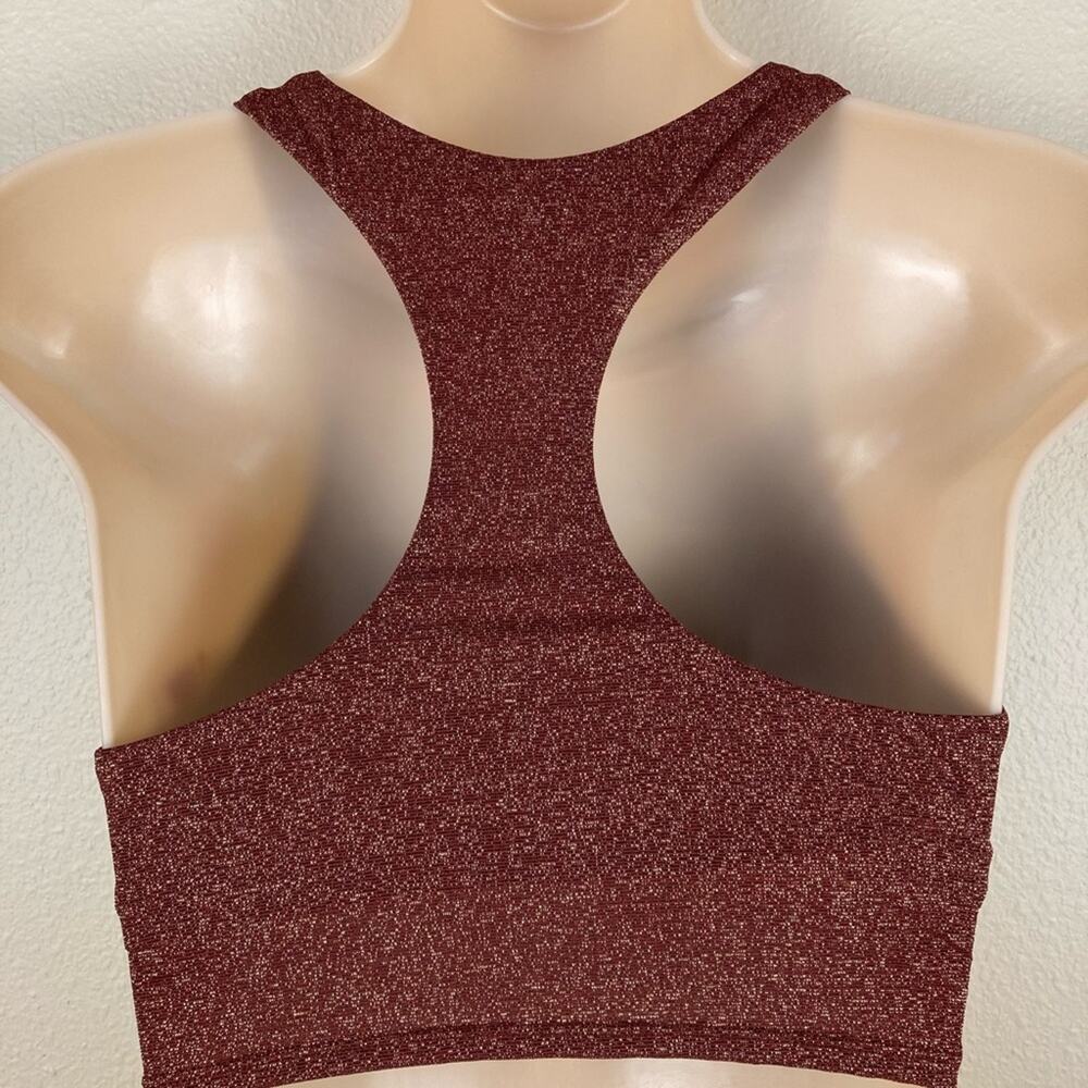 Xhilaration Bathing Swim Suit Top Size S Raisin Copper Sparkly Racerback - Picture 3 of 7